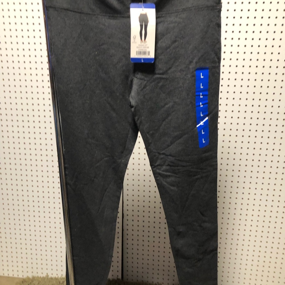 MIA Black Leggings with Blue Logo Accent